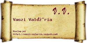 Vaszi Valéria névjegykártya